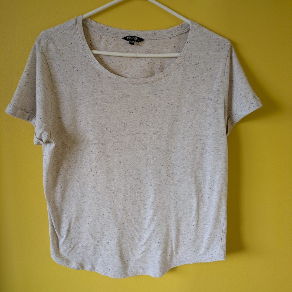 Top George Cream Heathered Short Sleeve Tee with Subtle Flecks